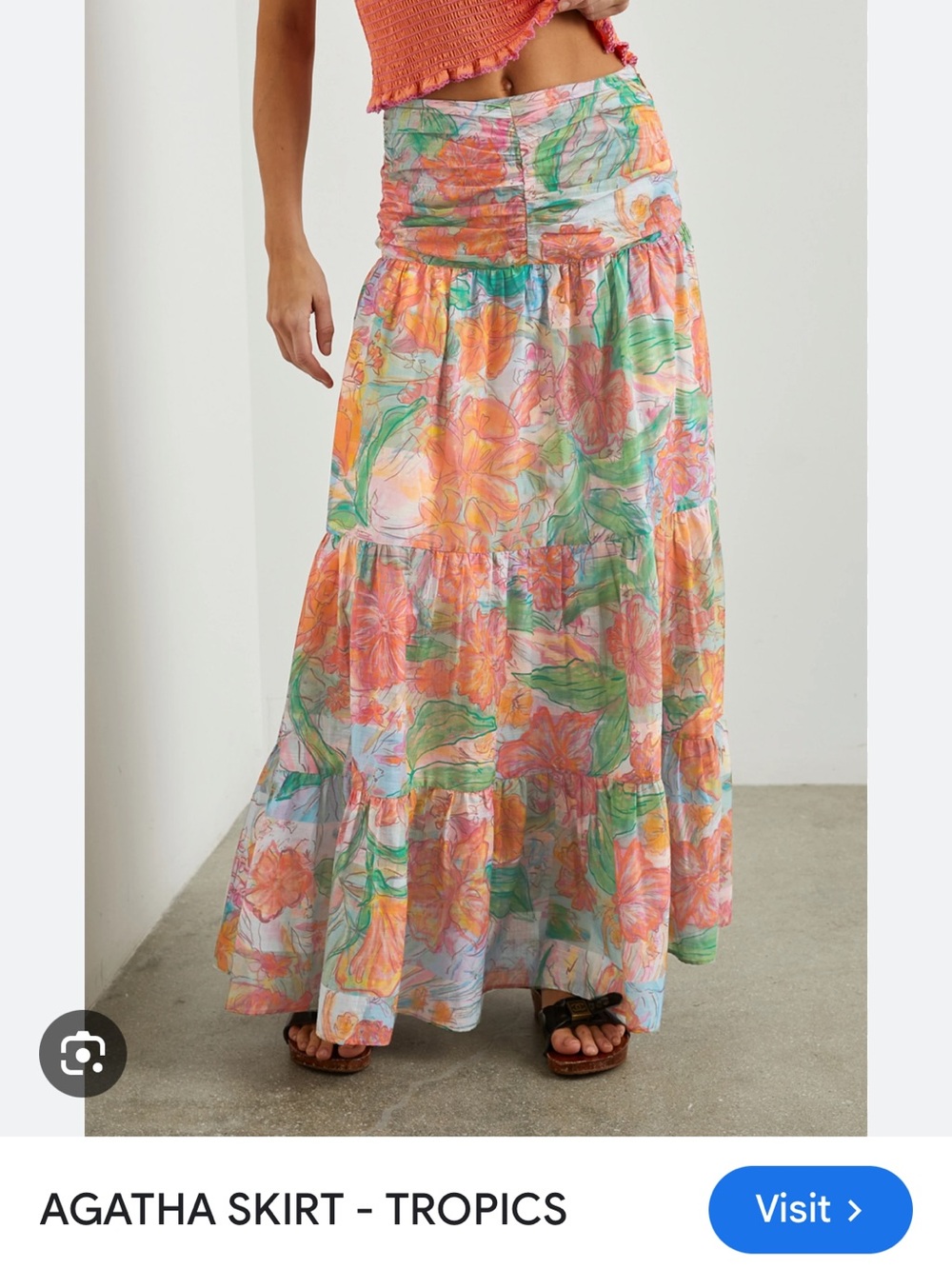 Rails Agatha Tropics Maxi Skirt - Orange, Green, Pink